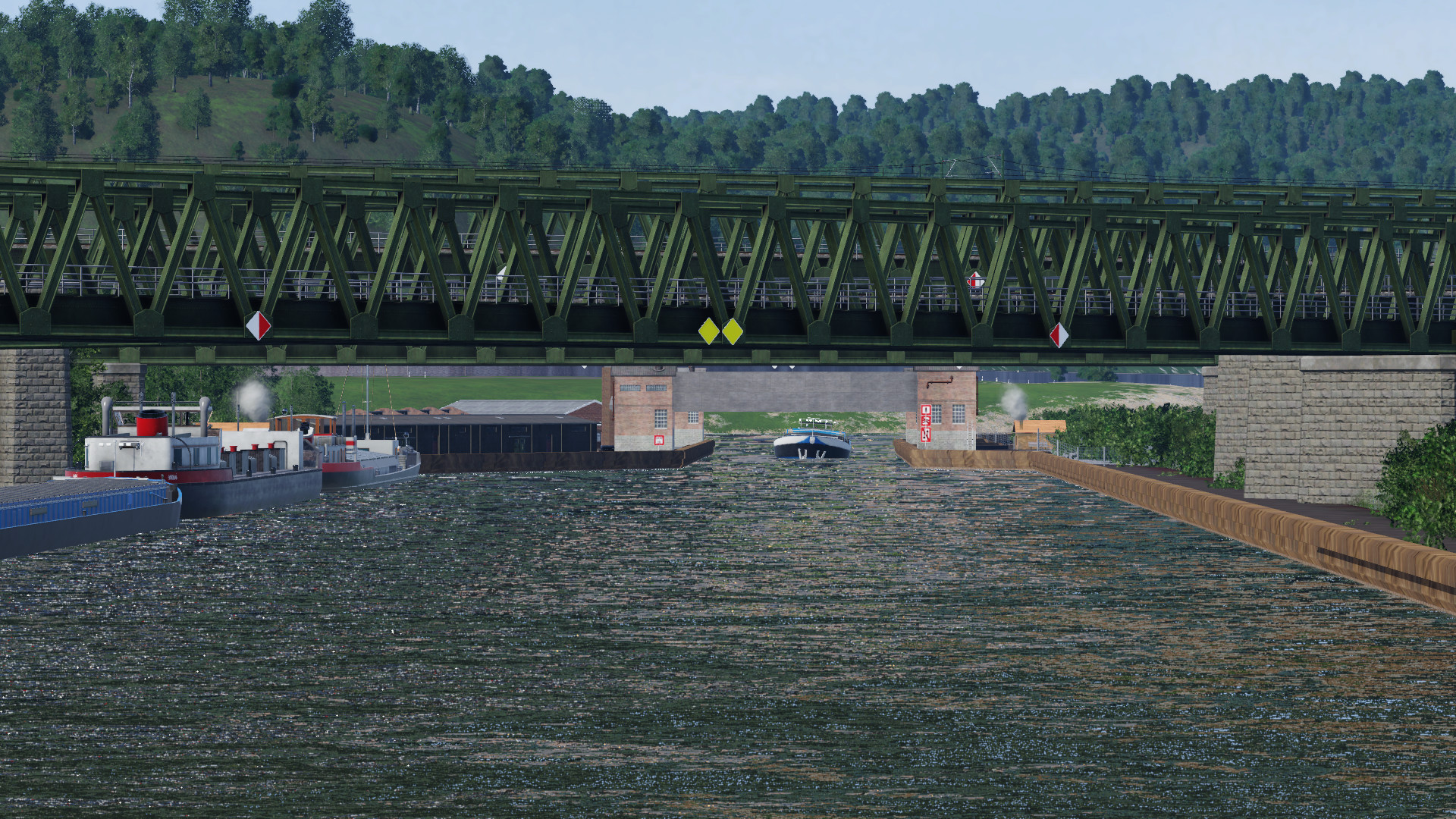 Schleuse mit Schifffahrtszeichen