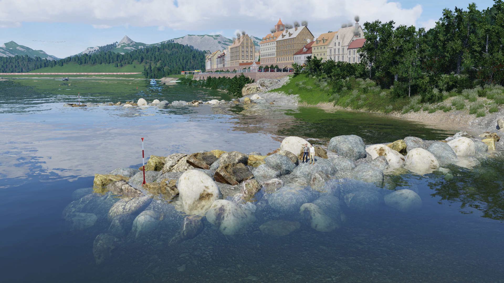 Buhne am Fluss