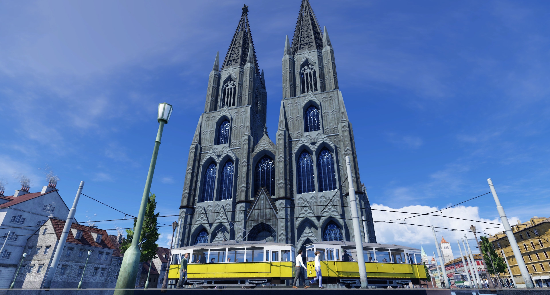 Dom St.Peter in  Regensburg und Straßenbahn ( ab d J.2030😎
