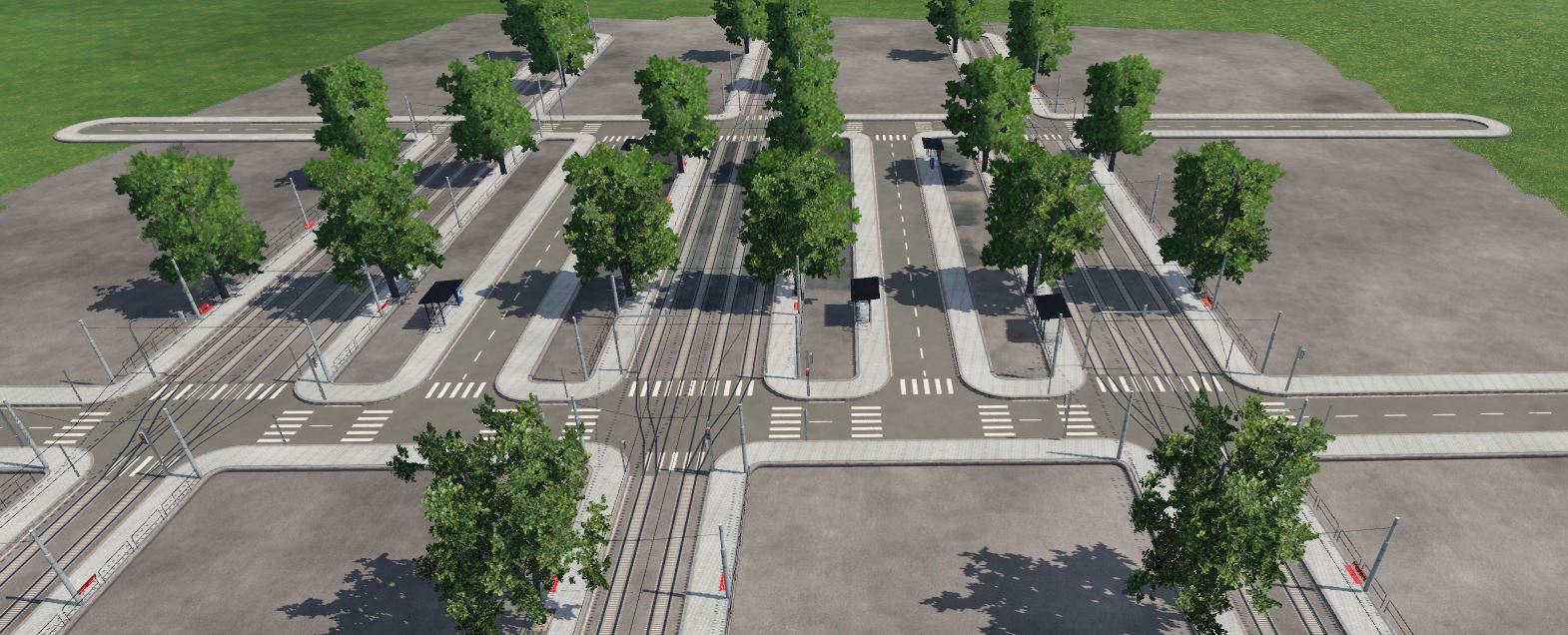 Stadtbahn und Bus Haltestellen.