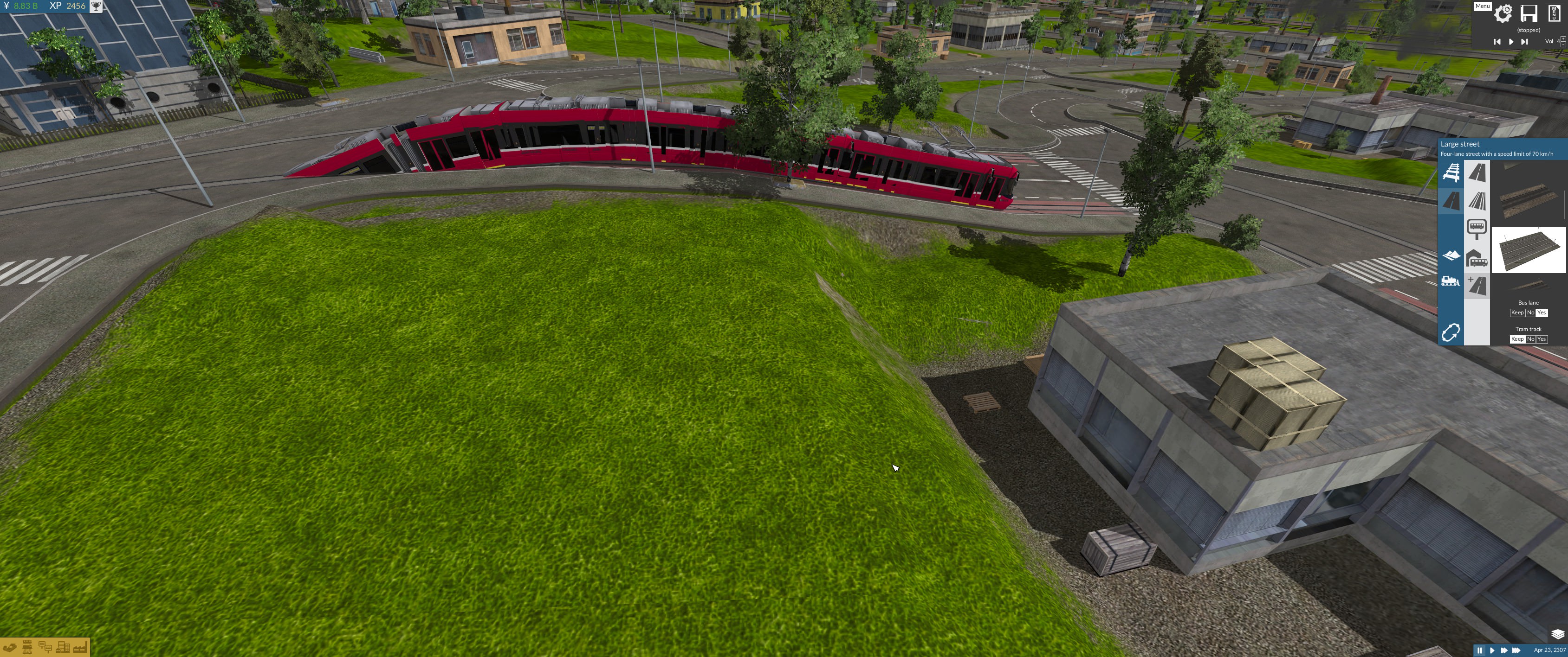 Tram auf Tauchgang.