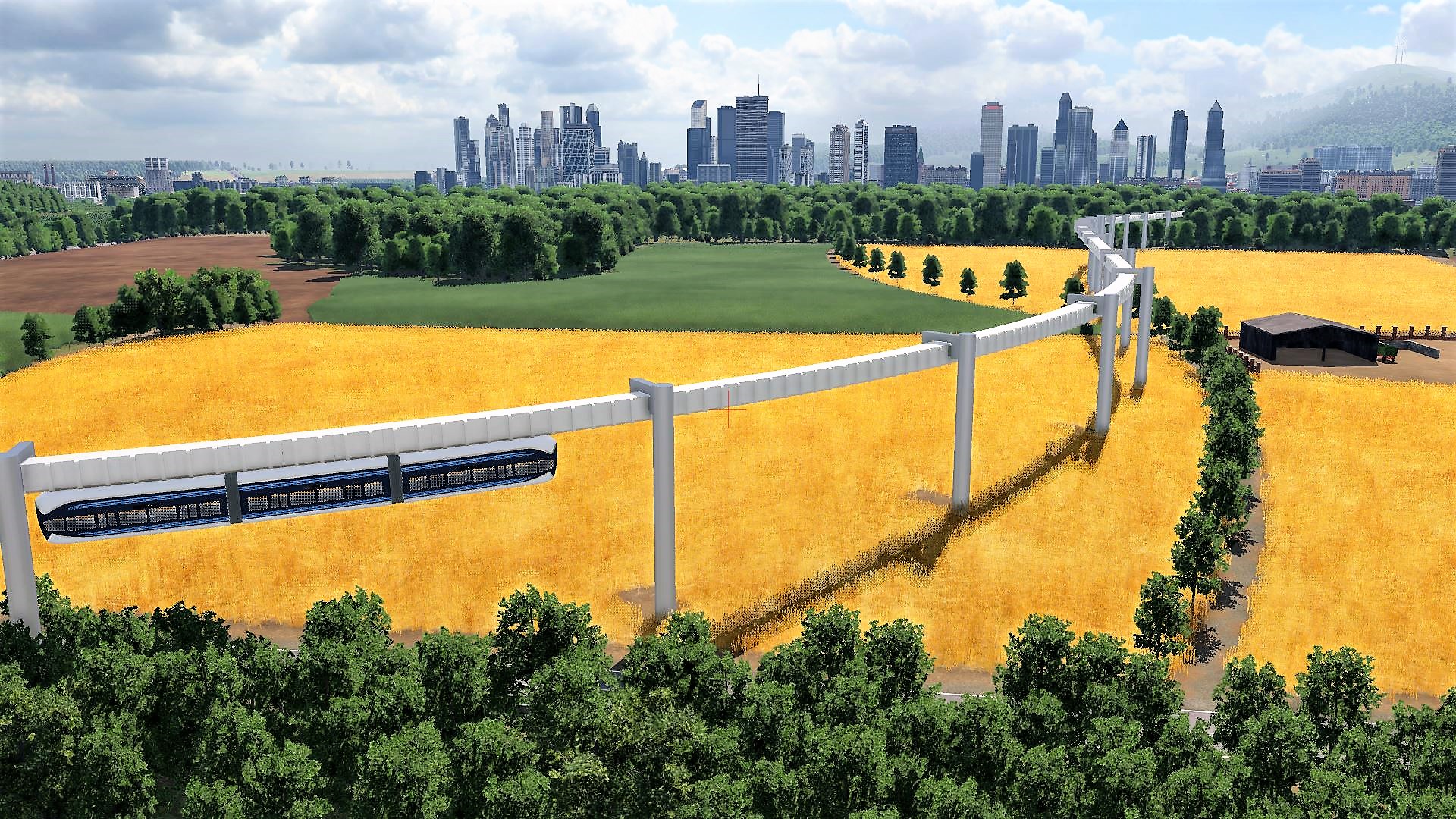 Prestigeprojekt Schwebebahn (Monorail) in Freifeld zwischen Flughafen und Messe 4/8