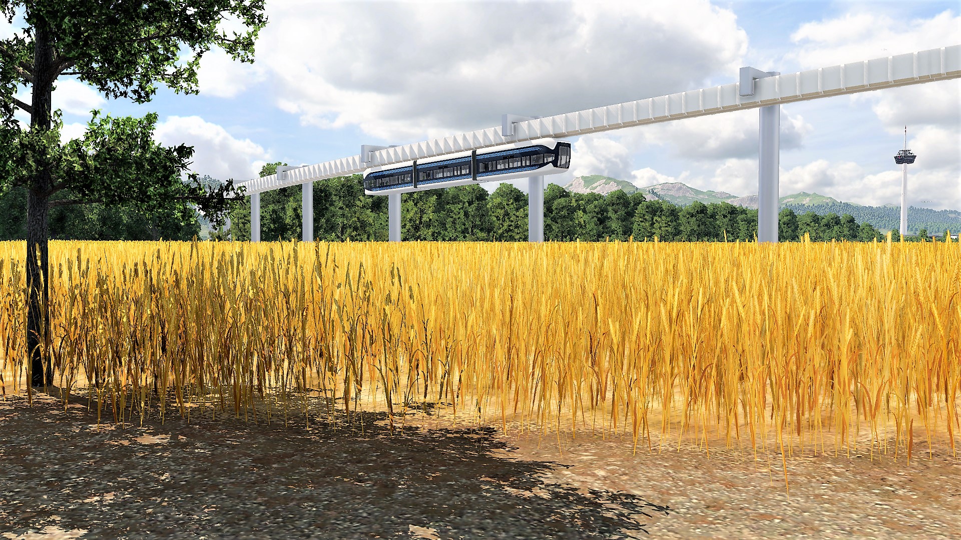 Prestigeprojekt Schwebebahn (Monorail) in Freifeld zwischen Flughafen und Messe 5/8