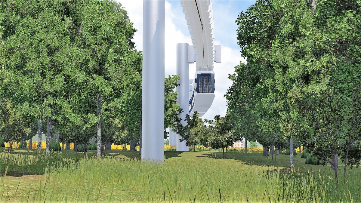 Prestigeprojekt Schwebebahn (Monorail) in Freifeld zwischen Flughafen und Messe 8/8