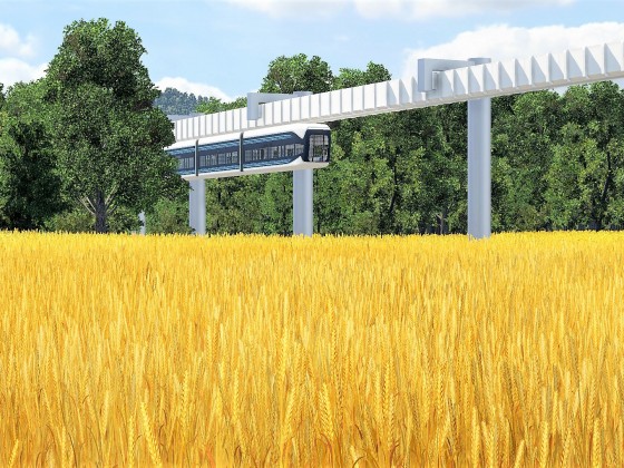 Prestigeprojekt Schwebebahn (Monorail) in Freifeld zwischen Flughafen und Messe 6/8