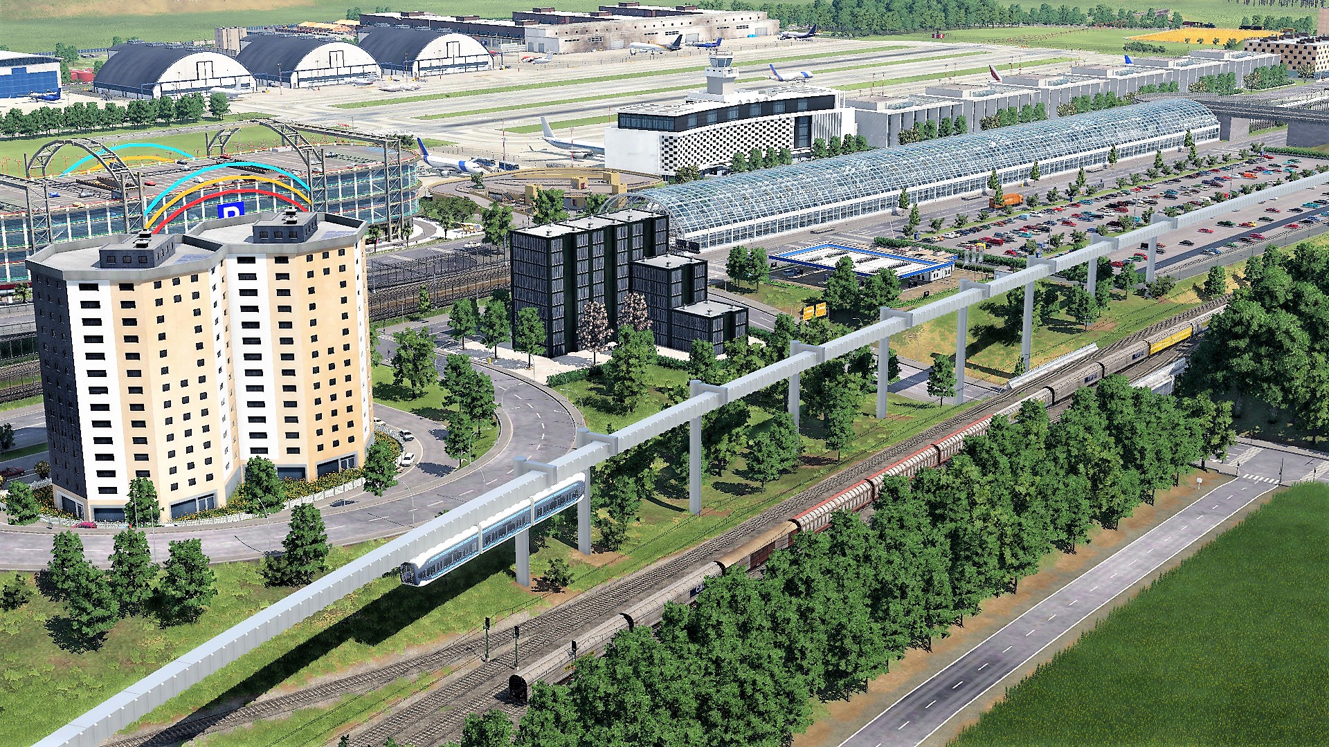 Prestigeprojekt Schwebebahn (Monorail) in Freifeld zwischen Flughafen und Messe 2/8