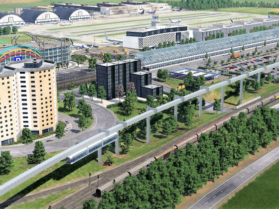Prestigeprojekt Schwebebahn (Monorail) in Freifeld zwischen Flughafen und Messe 2/8