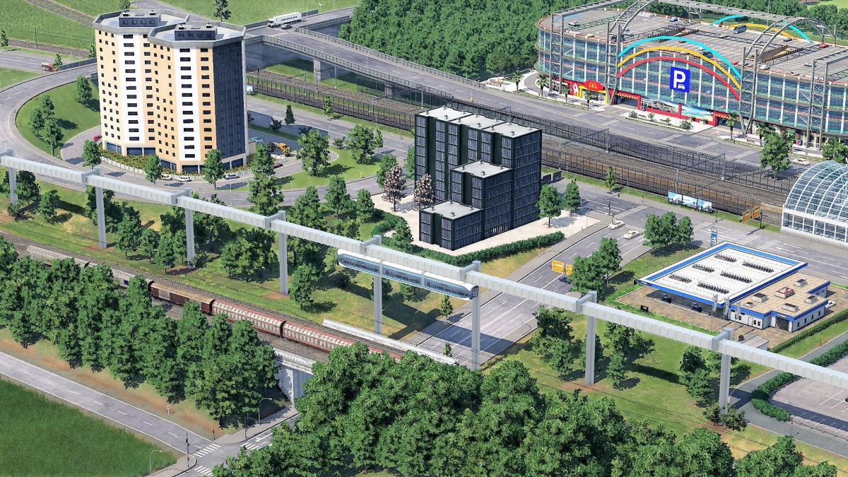Prestigeprojekt Schwebebahn (Monorail) in Freifeld zwischen Flughafen und Messe 1/8