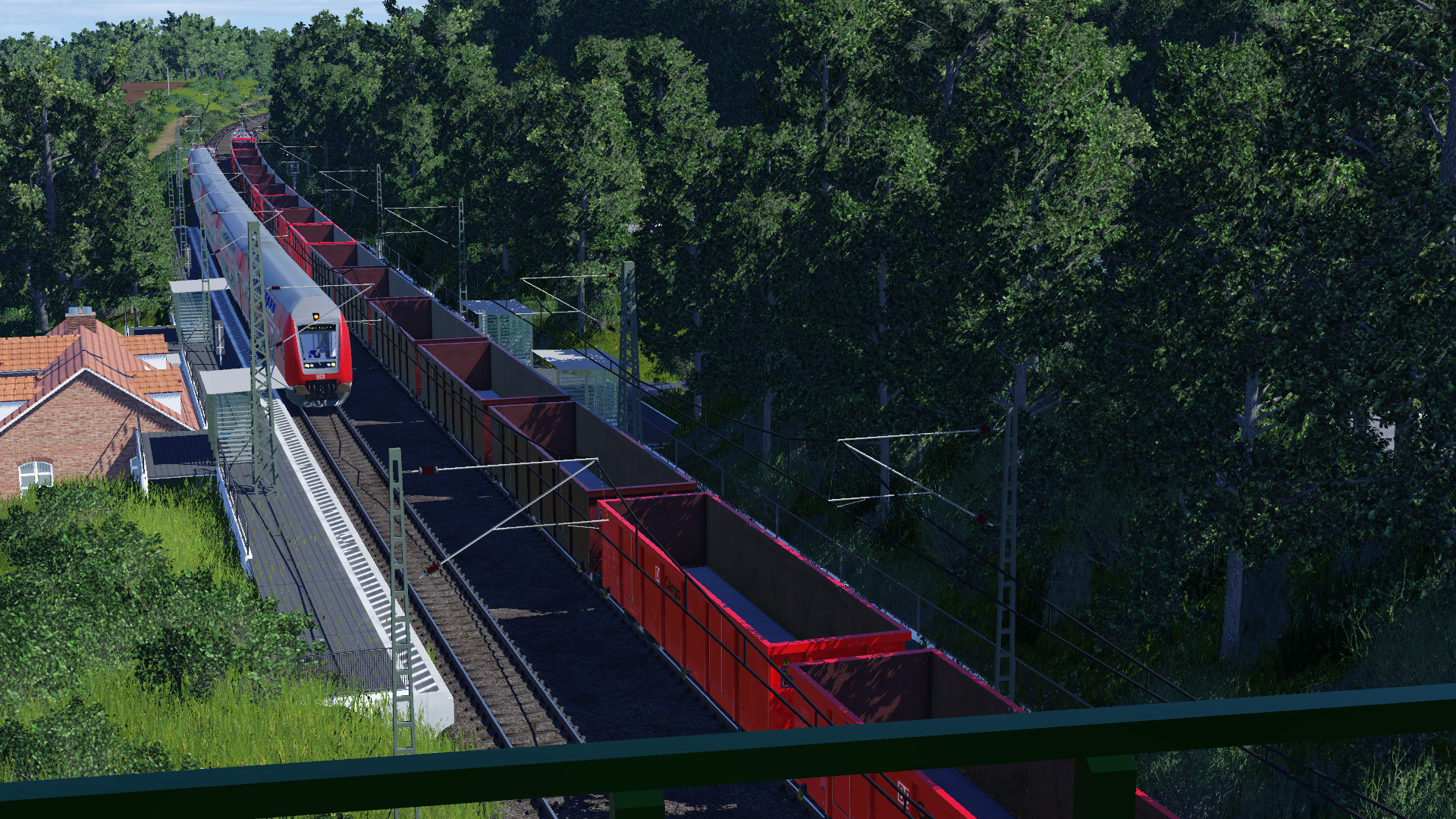 RE 50 & Güterzug Durchfahrt