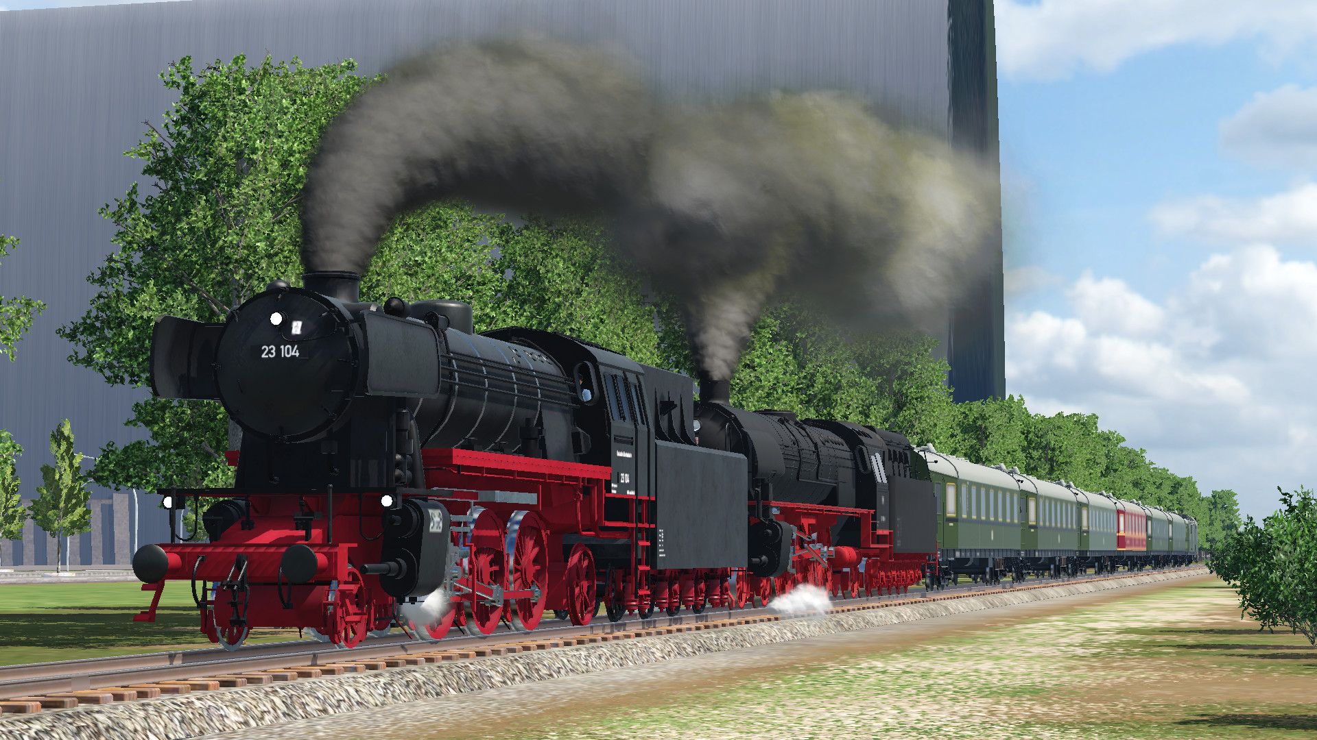 a BR23 and a BR 01.10 on his way to a station