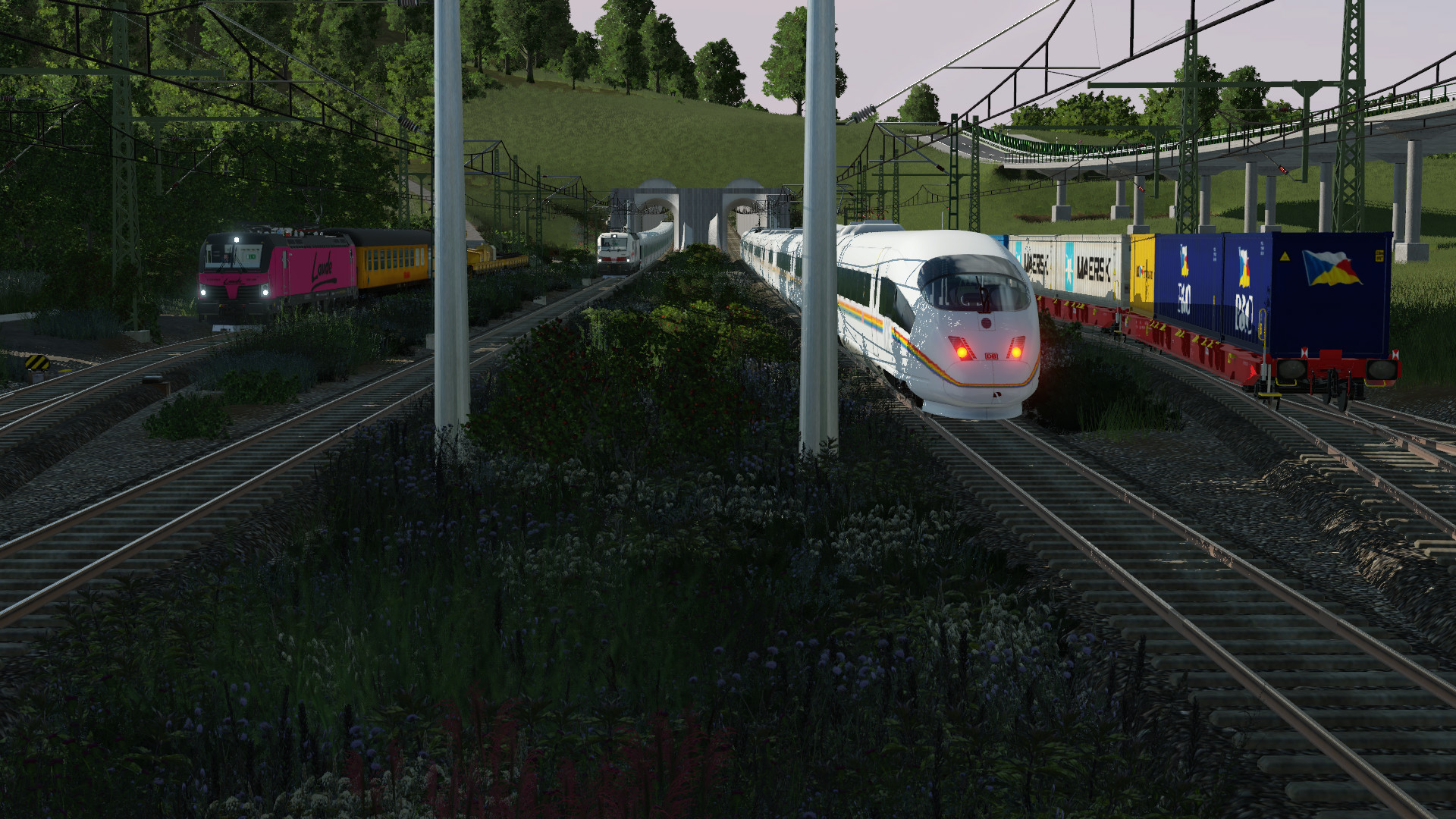 Hochgeschwindigkeitsstrecke mit Ausweichbahnhof