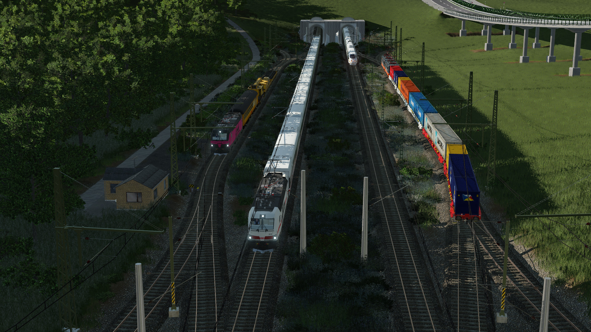 Hochgeschwindigkeitsstrecke mit Ausweichbahnhof
