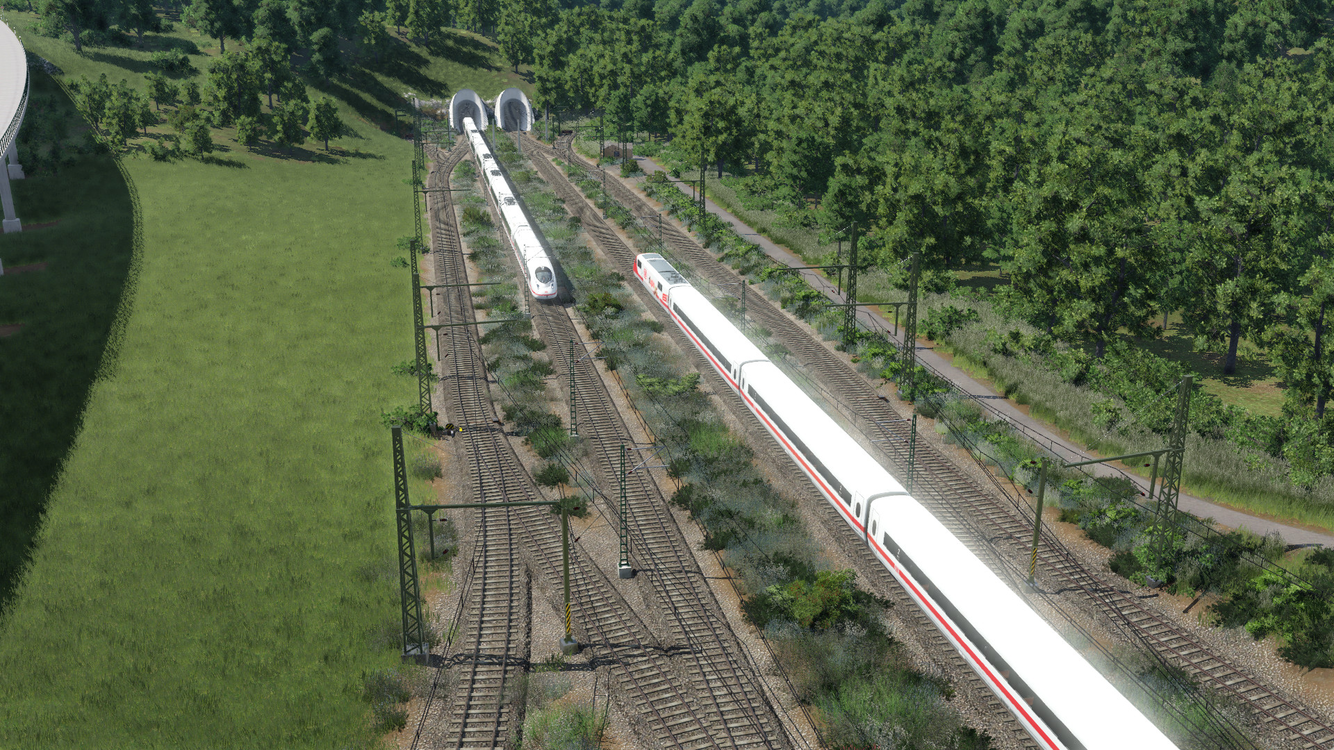 Hochgeschwindigkeitsstrecke mit Ausweichbahnhof