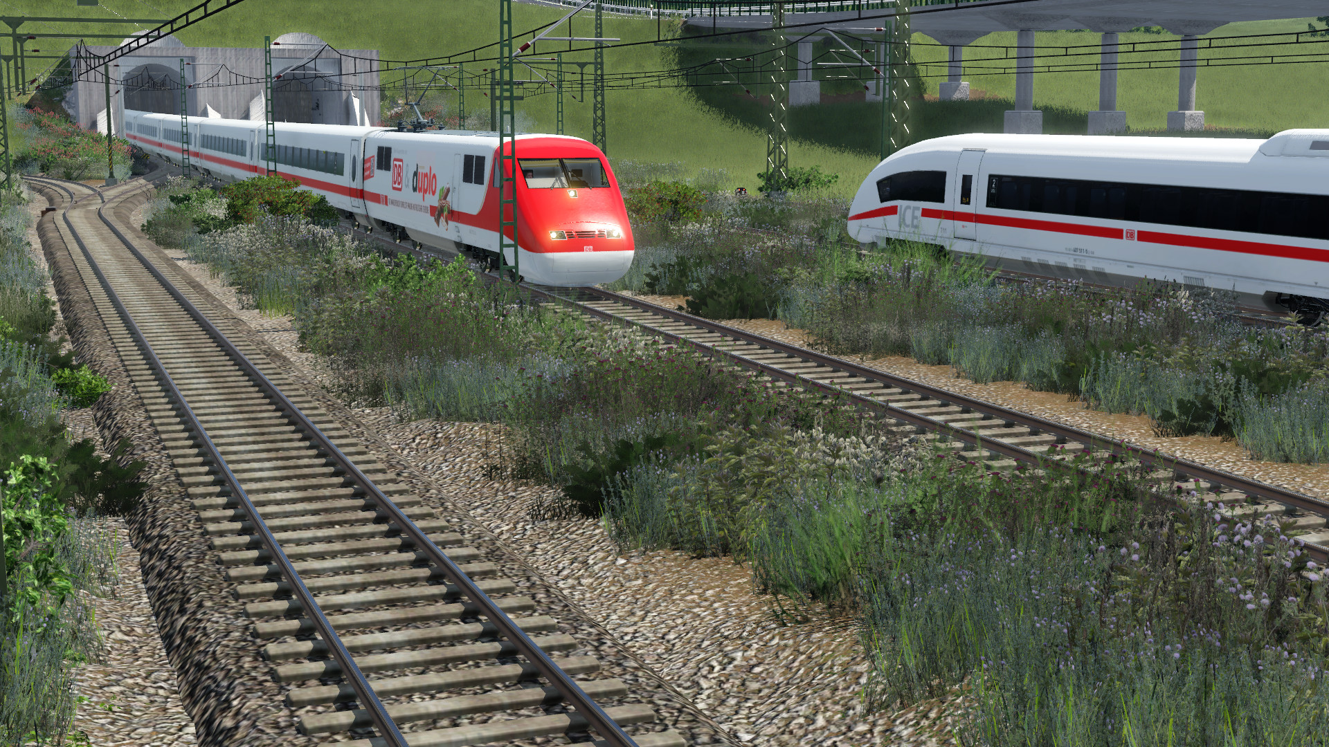 Hochgeschwindigkeitsstrecke mit Ausweichbahnhof