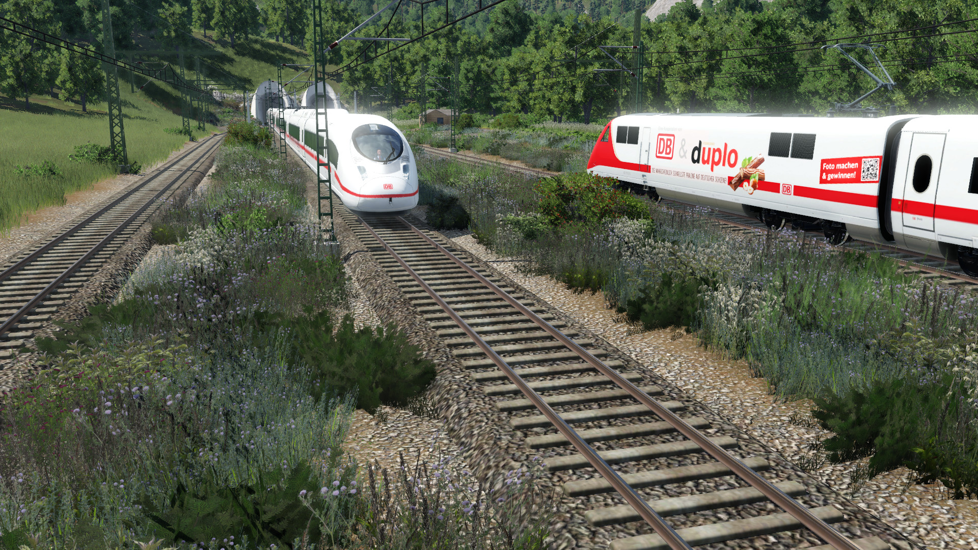 Hochgeschwindigkeitsstrecke mit Ausweichbahnhof