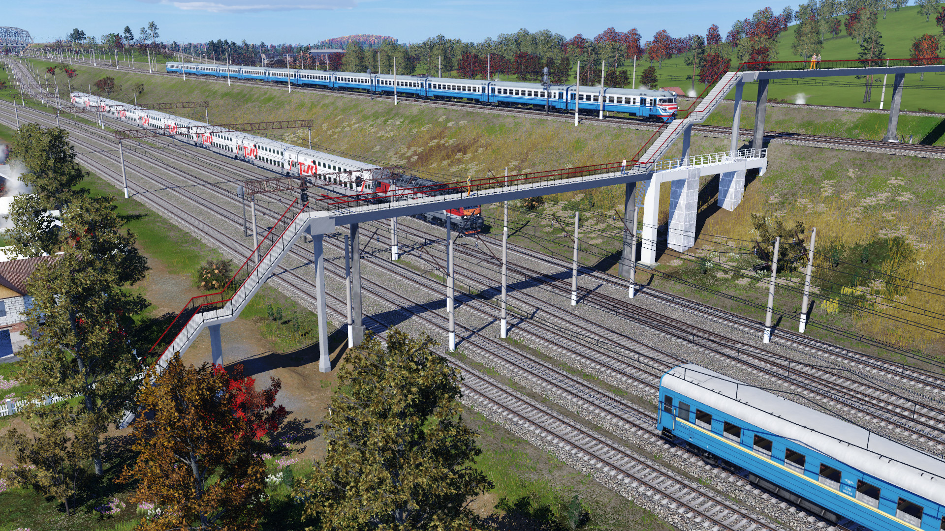 Russische und ukrainische Züge in Charkow