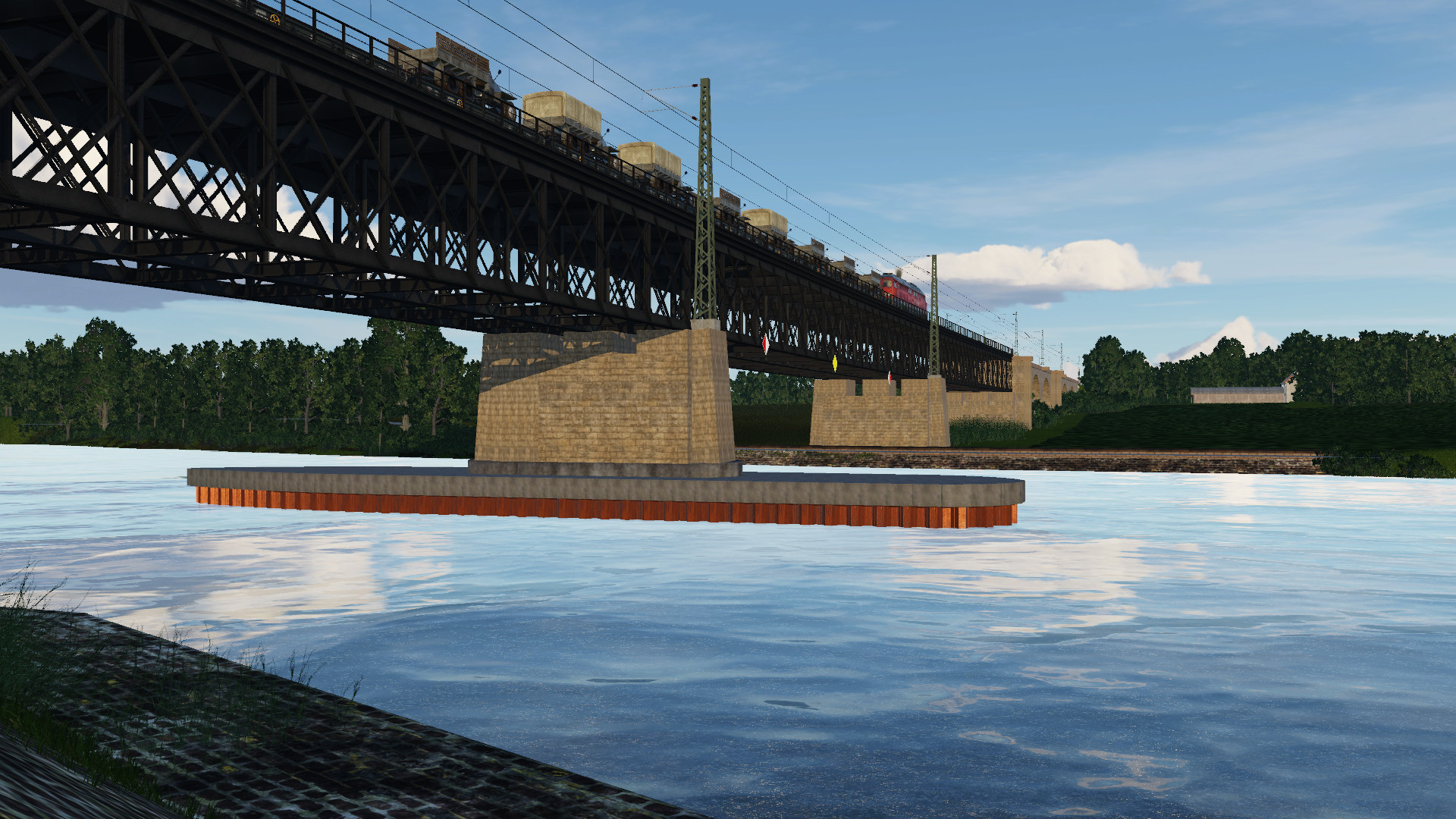 Ludmilla mit Militärzug auf meiner Lieblingsbrücke über die Donau