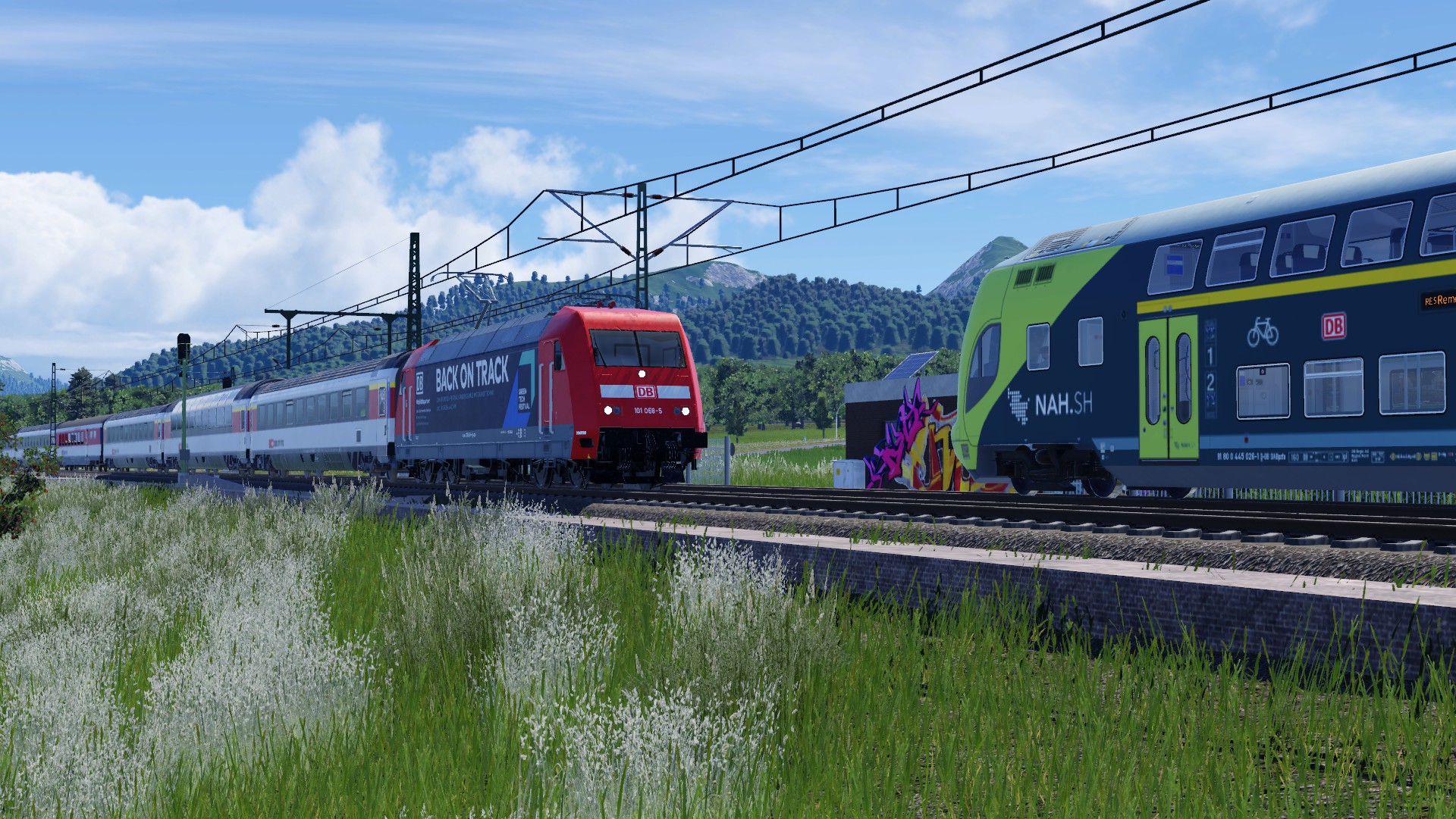 101 068 mit dem EC trifft auf den RE5