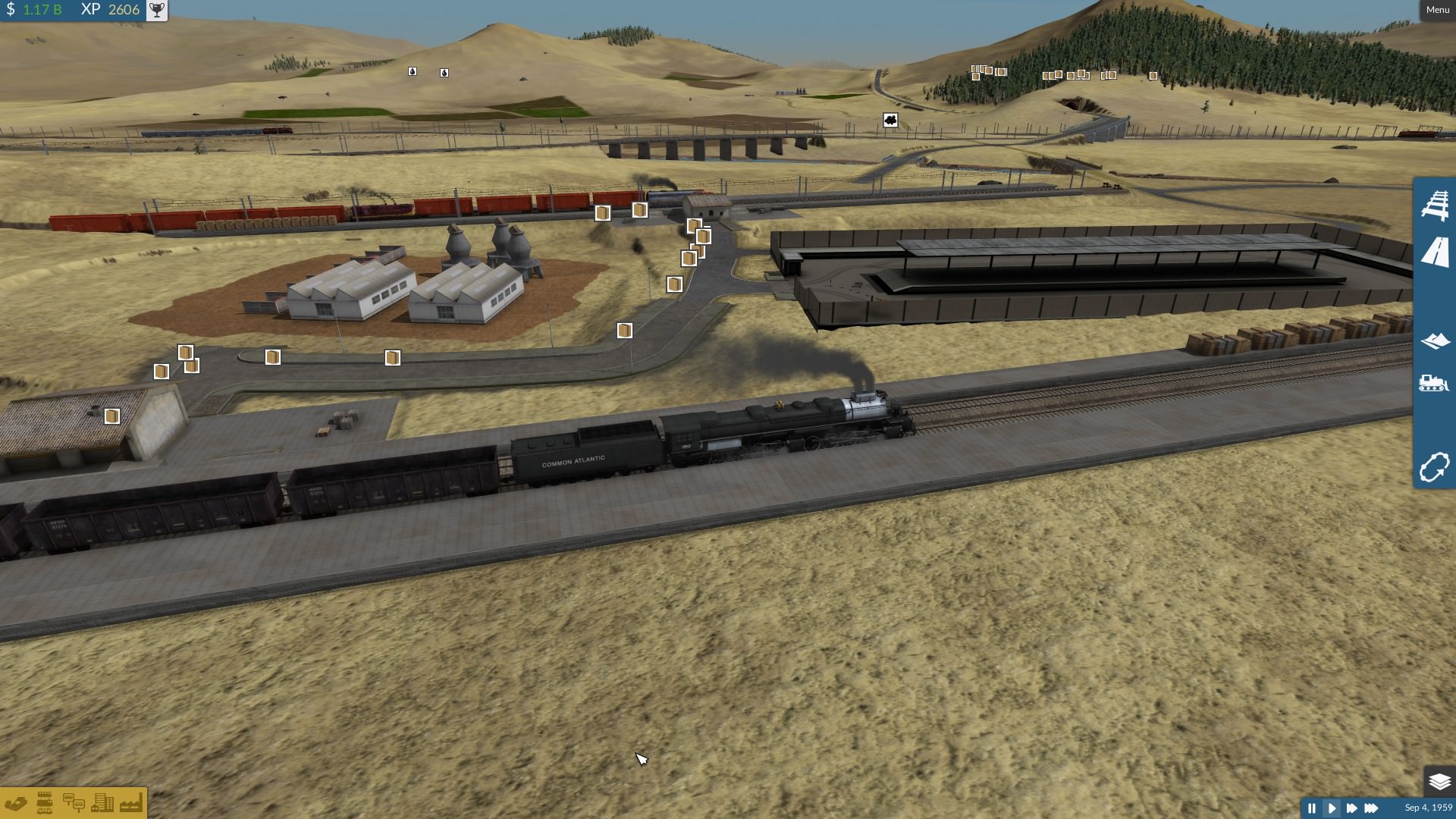 Big-Boy dropping off iron and coal, Goodstrains and a passanger train in background