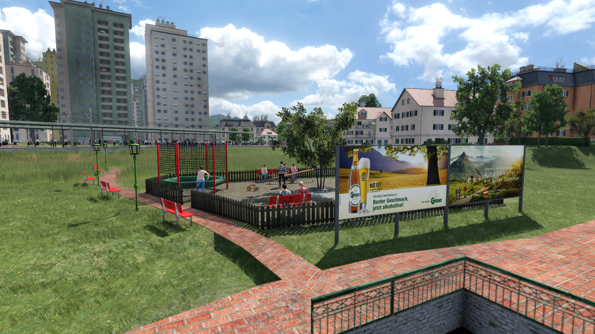 Neuer Spielplatz beim Bahnhof Schöllbronner Mühle - 11.08.1968