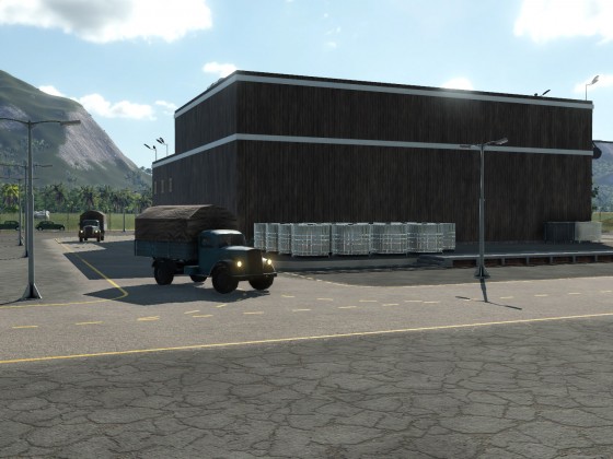 LKW fahren auf Bauernhof und Industrieanlage "Lebensmittelfabrik"