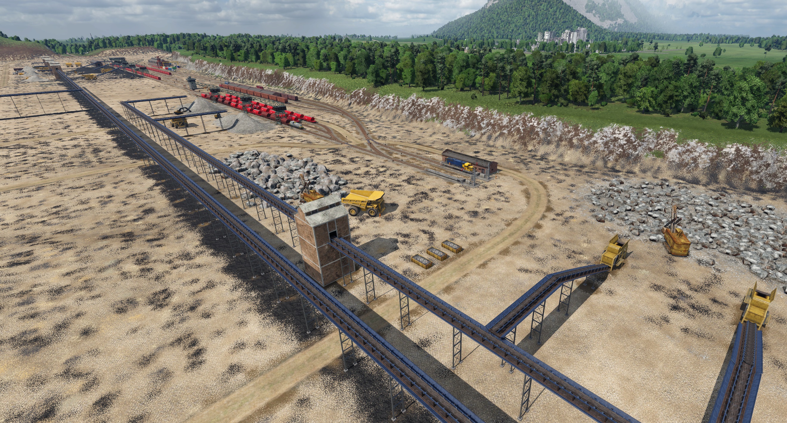Tagebau Bruchsteinverladung
