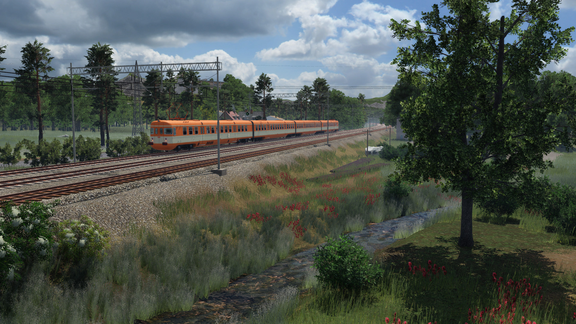 Commuter train running
