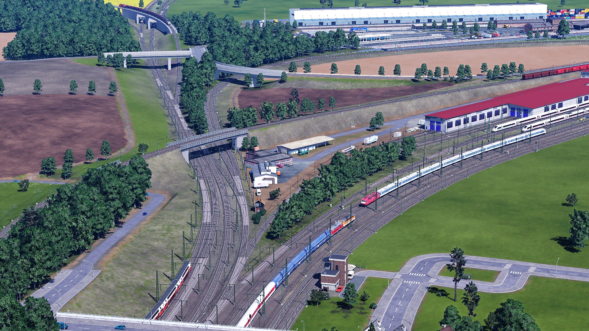 Ausfahrt München nord Richtung Ingolstadt (r.) und Ulm (l.) (fiktiv)