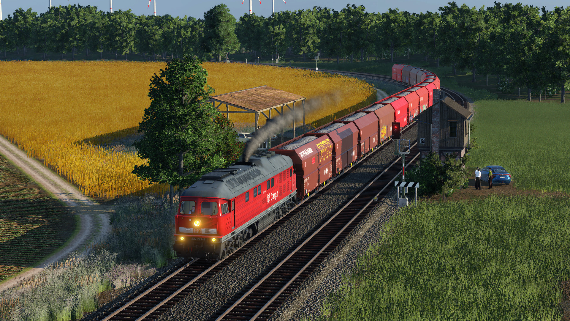 BR232 mit dem beladenen Steinzug gen Kethen