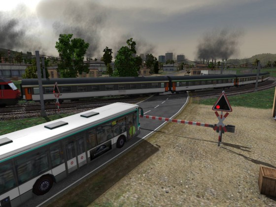 pic with many of my work: bus,waggon,smoke,tree,grass,gravel,rail,rail gravel, color ground ( not the locomotive also credit to the autor;) )