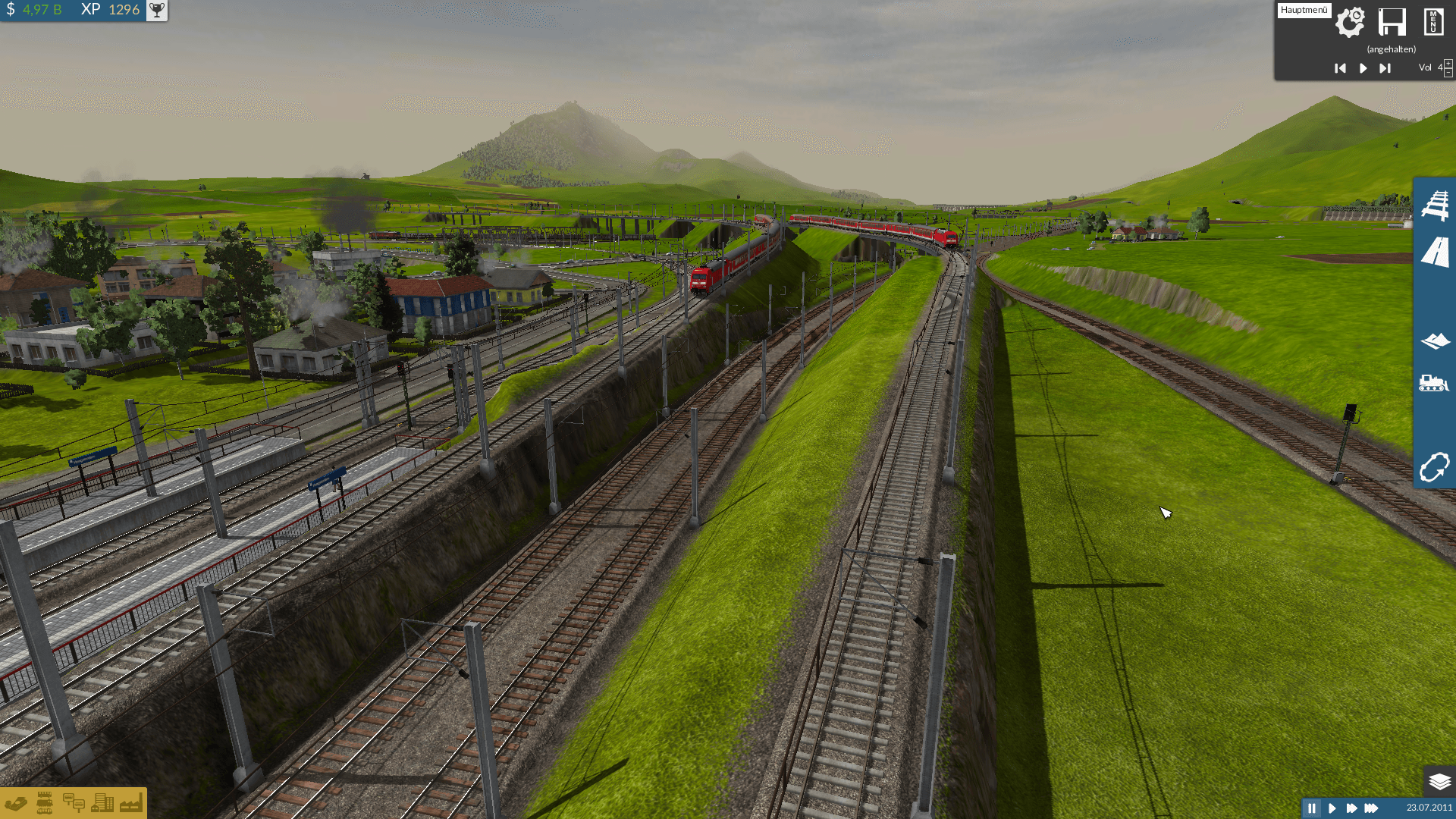 Ein-/Ausfädelung der neuen Strecke zwischen S-Bahn (Links), Strecke nach Apolda (Mitte), und Güterring (Rechts)