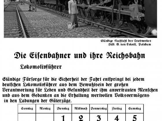 Reichsbahn-Kalender März