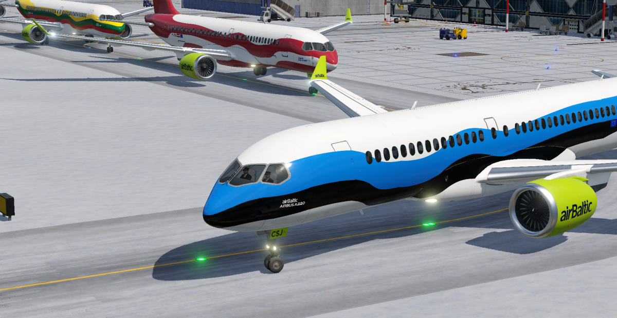 airBaltic Flieger im Schnee