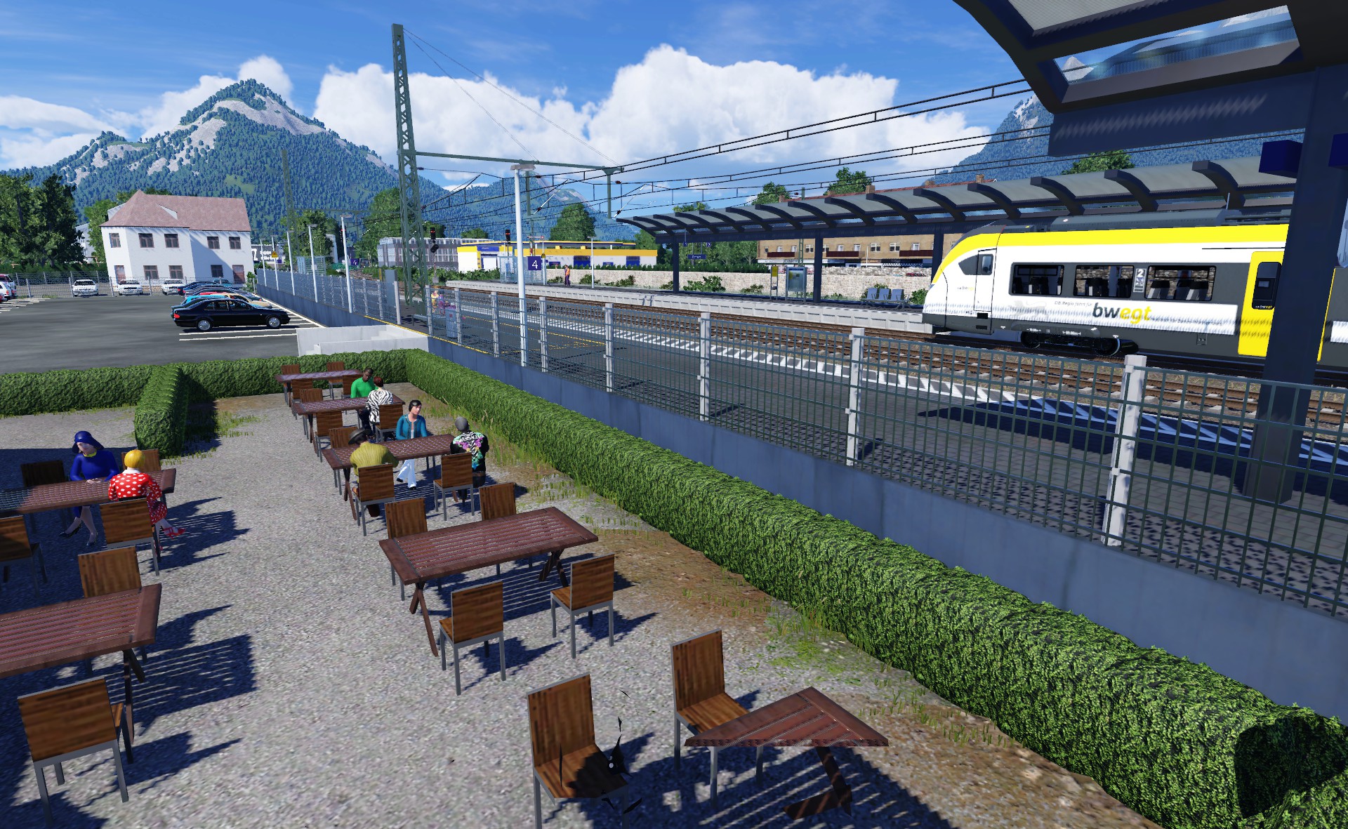 Schöner Ausblick in der Gaststätte "Am Bahnhof"