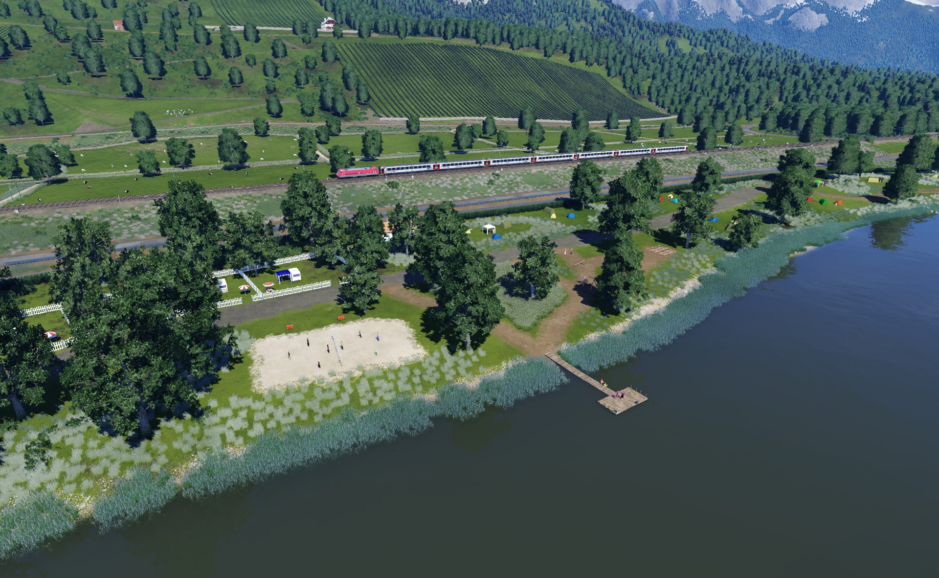 Schweizer Eurocity mit BR101 im Laartal