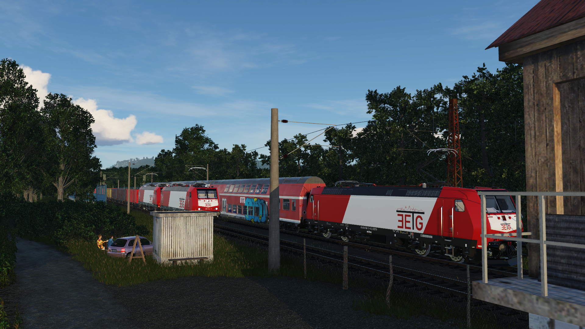 Zwischen dem Haltepunkt und dem ehemaligen Bahnhof...