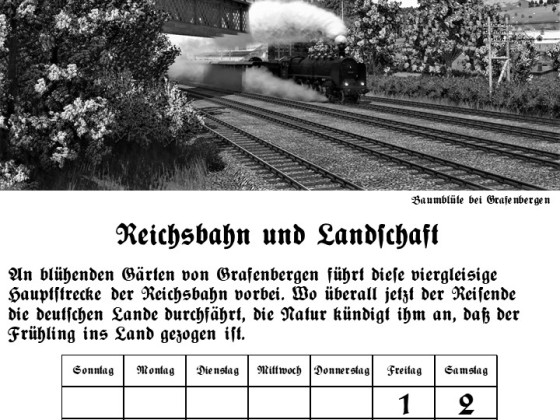 Reichsbahn-Kalender April