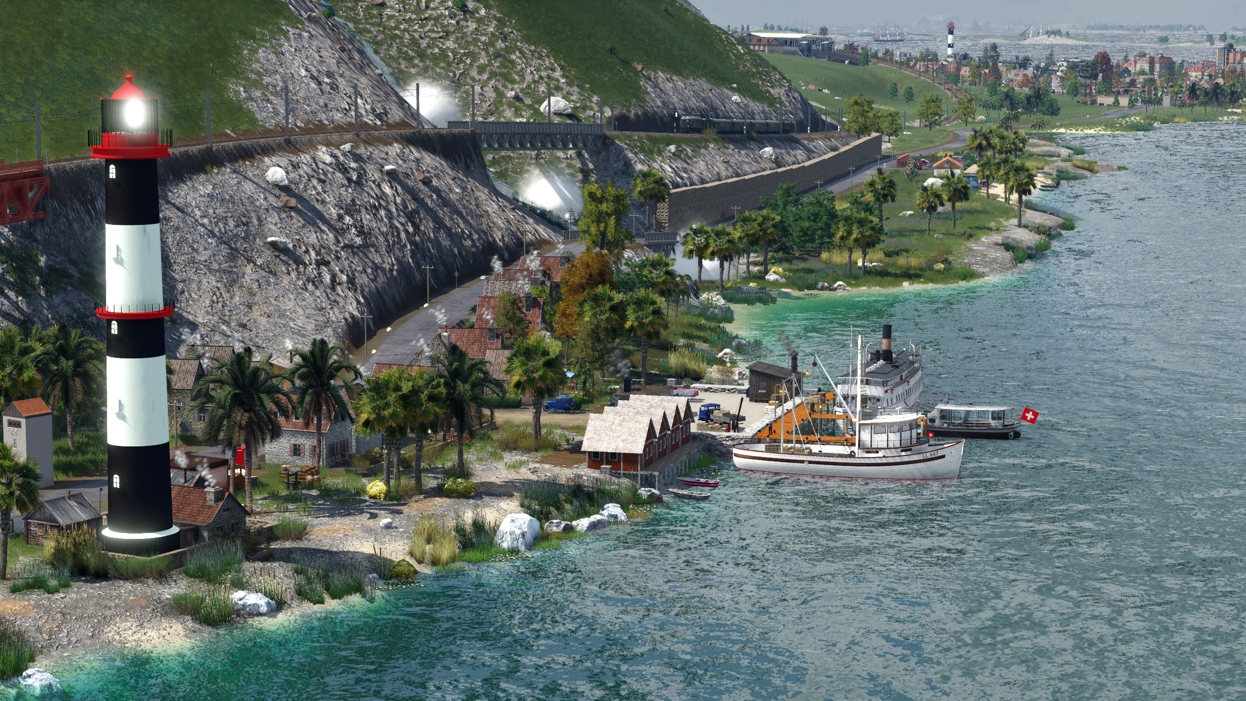 Fishing village near bridge 1948