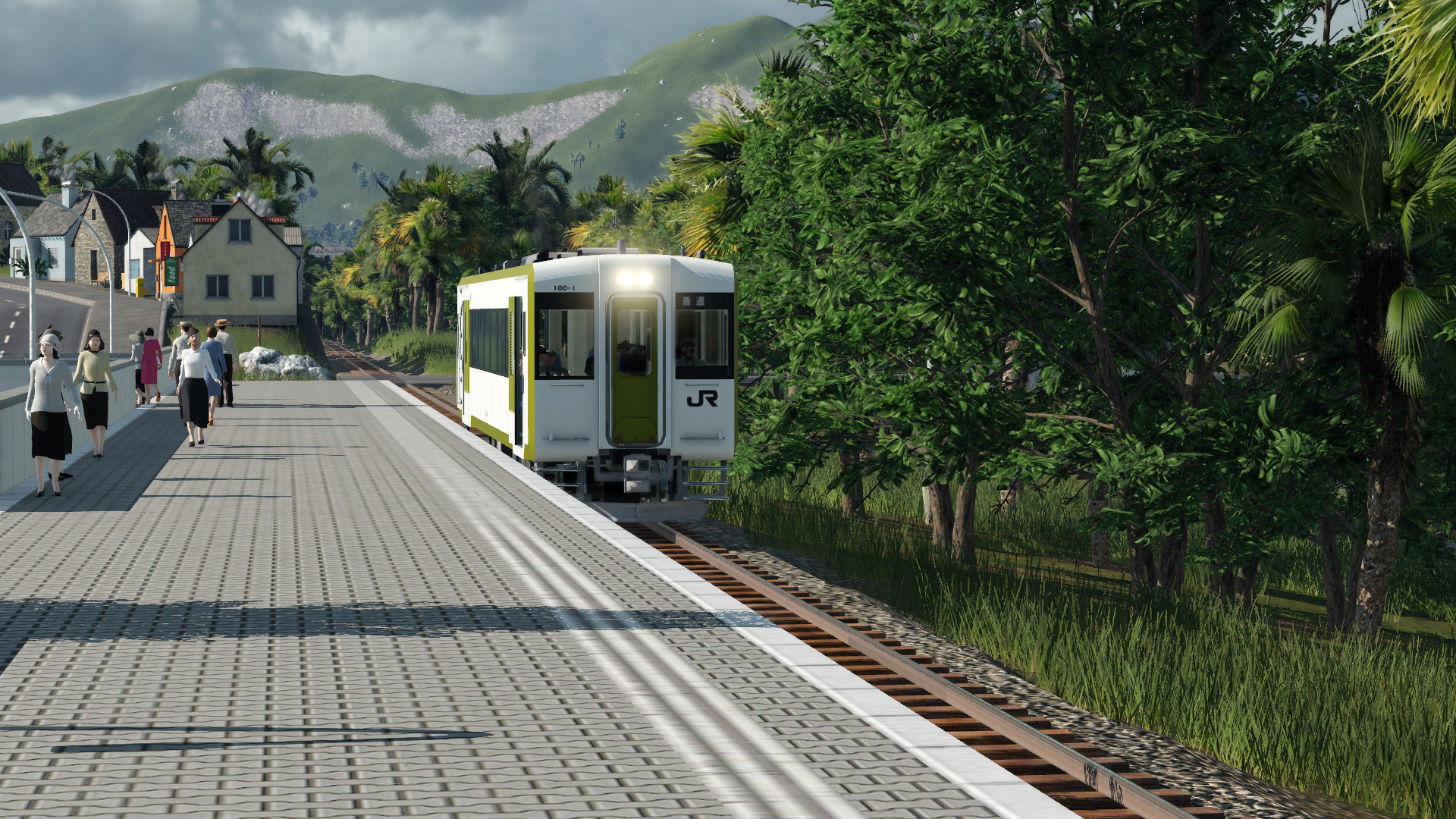 Schmalspur-Dieseltriebwagen auf der Tropeninsel