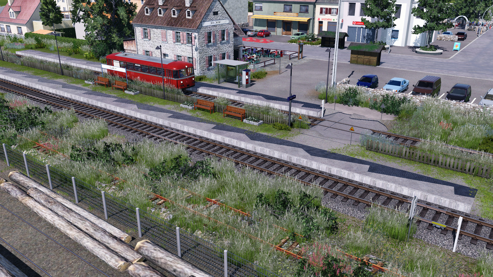 Schienenbus der Zellauer Eisenbahnfreunde wartet auf Ausfahrt