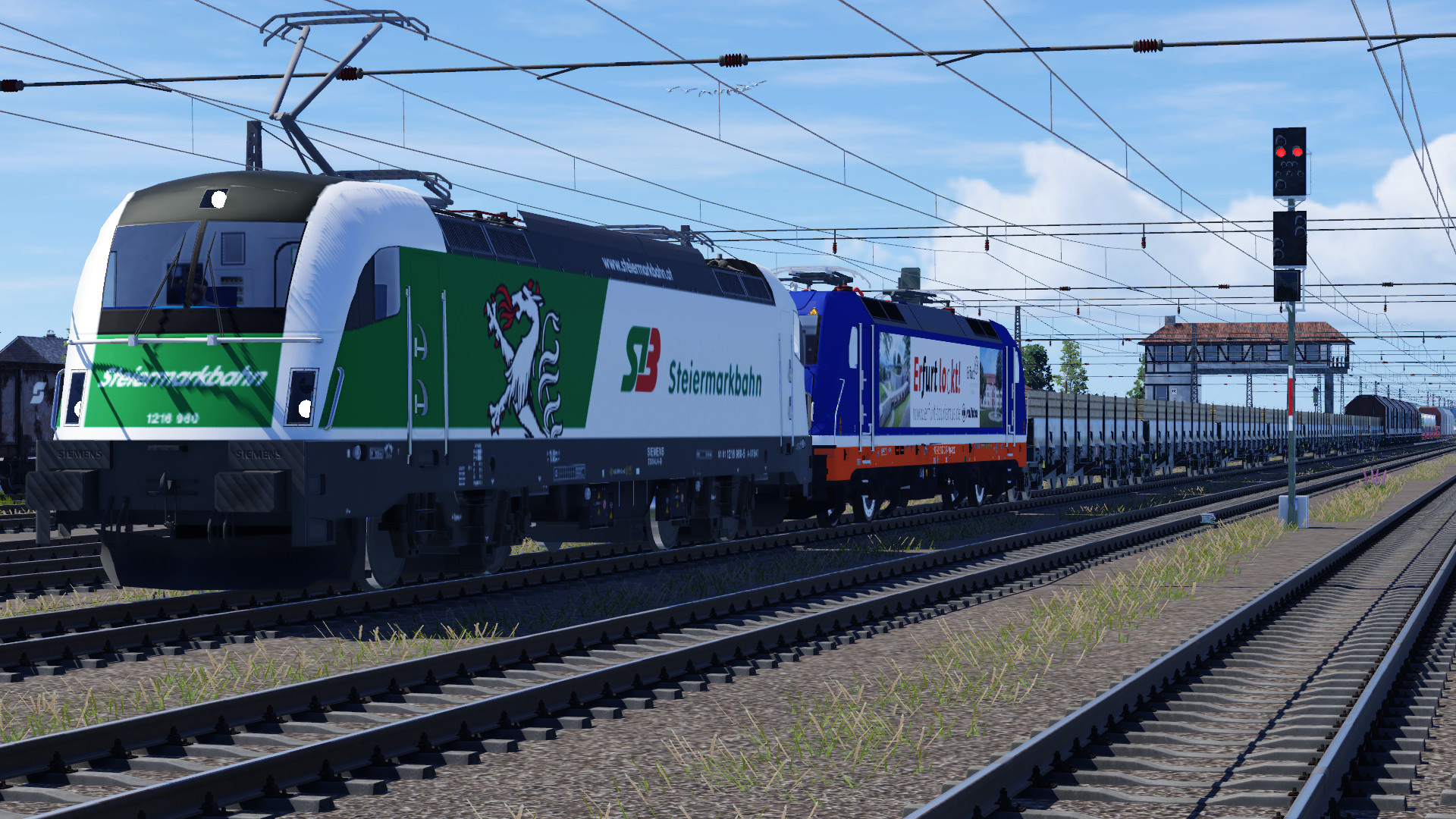 STB 1216 980 und 187 319-7 von Raildox im Güterdienst