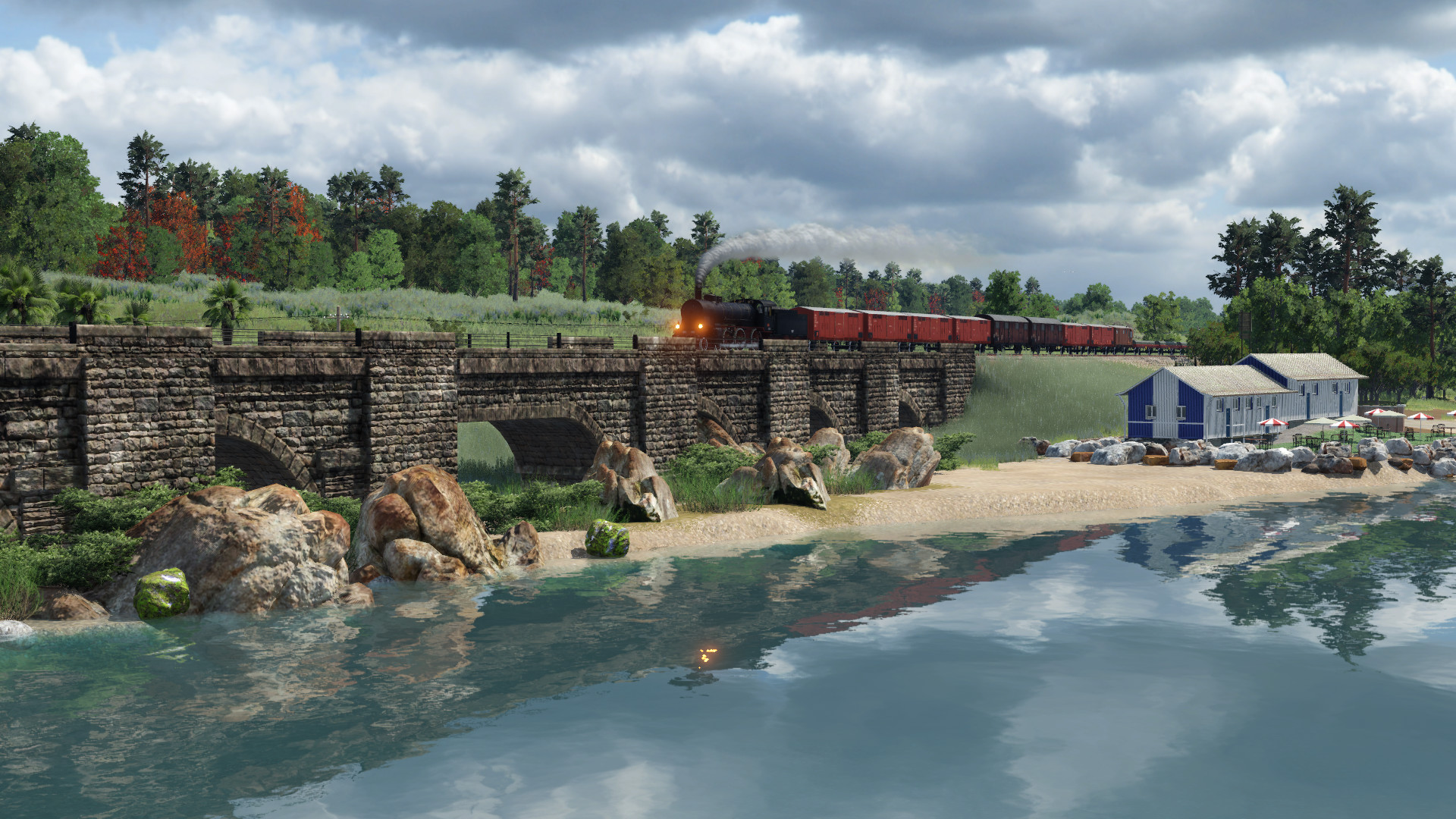 The mixed freight train running on the adriatic line