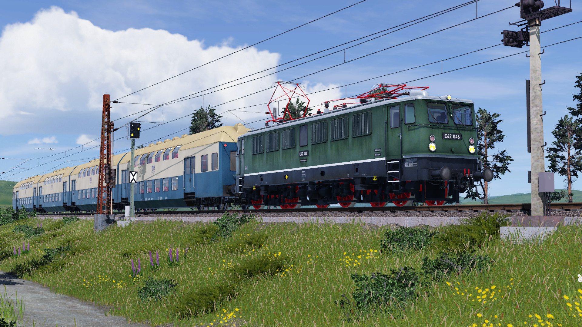 ... die schöne 15kV, 16 2/3 Hz Hollzroller mit S-Bahnwagen