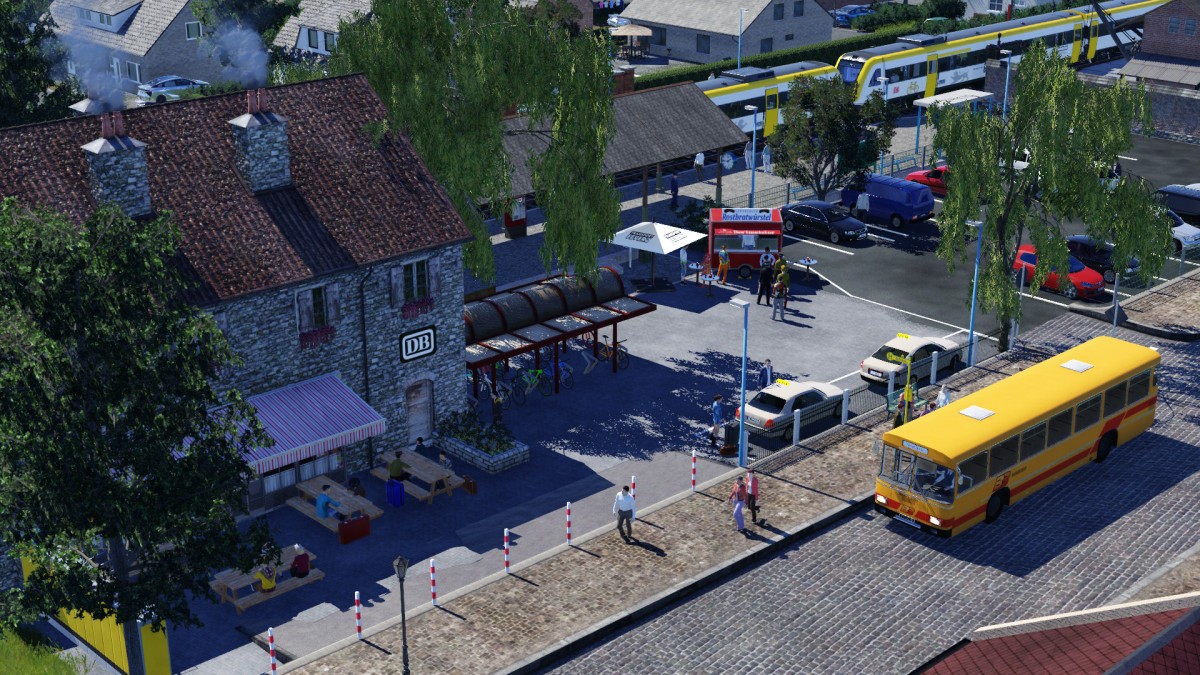 Dorfalltag am Bahnhof