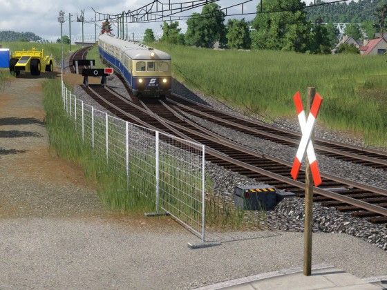 Eingleisiger Abschnitt aufgrund von Modernisierungsarbeiten im Gleis zwischen Rentweinsdorf und Griesstätt - 01.01.1979