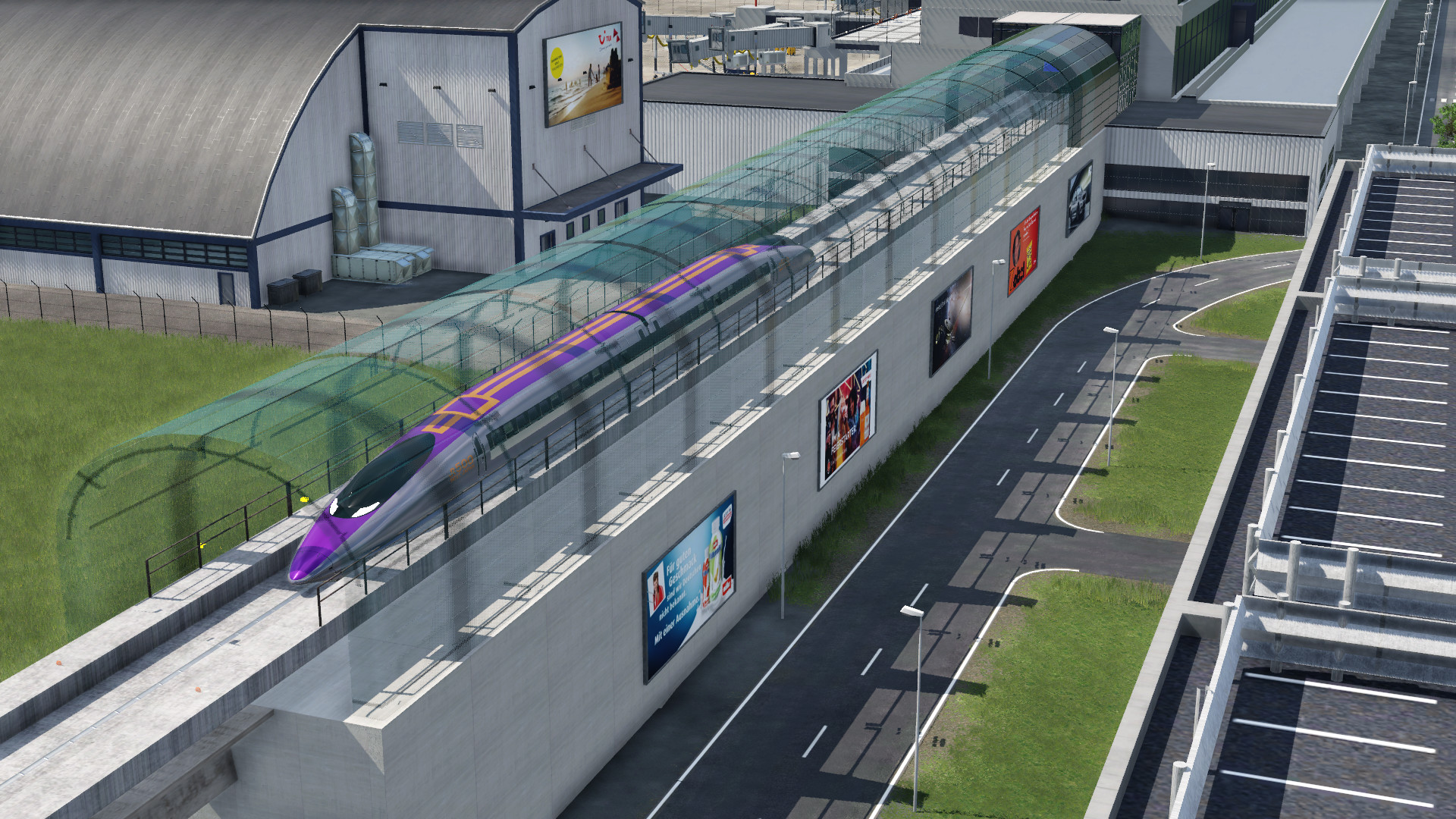 Magnetbahn als Zubringer für den Flughafen