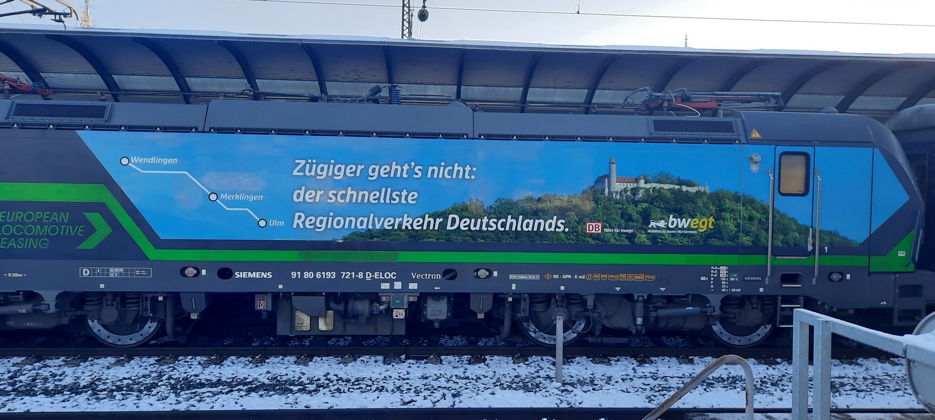 "IRE 200 Wendlingen - Merklingen-Schwäbische Alb - Ulm" am ersten Betriebstag mit dem 3. Zug
