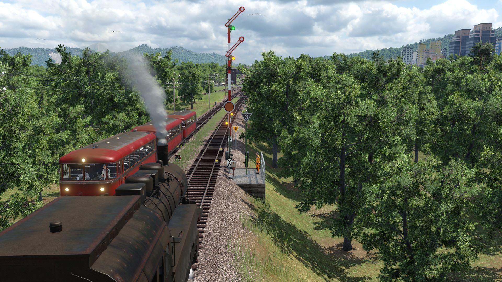 Am Einfahrsignal von Gronhausen treffen Pt 4711 und P 3721