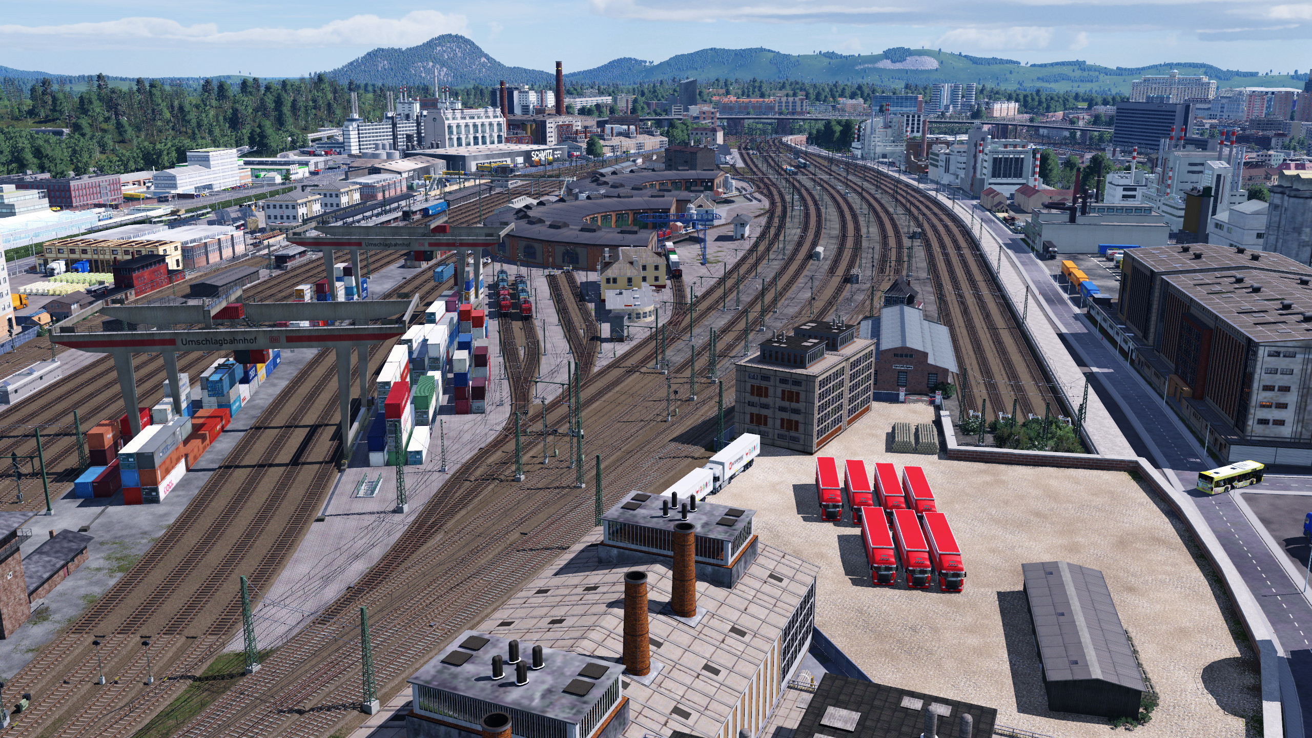 Rangierbahnhof Ulm mit Blick auf die Ausfahrgruppe