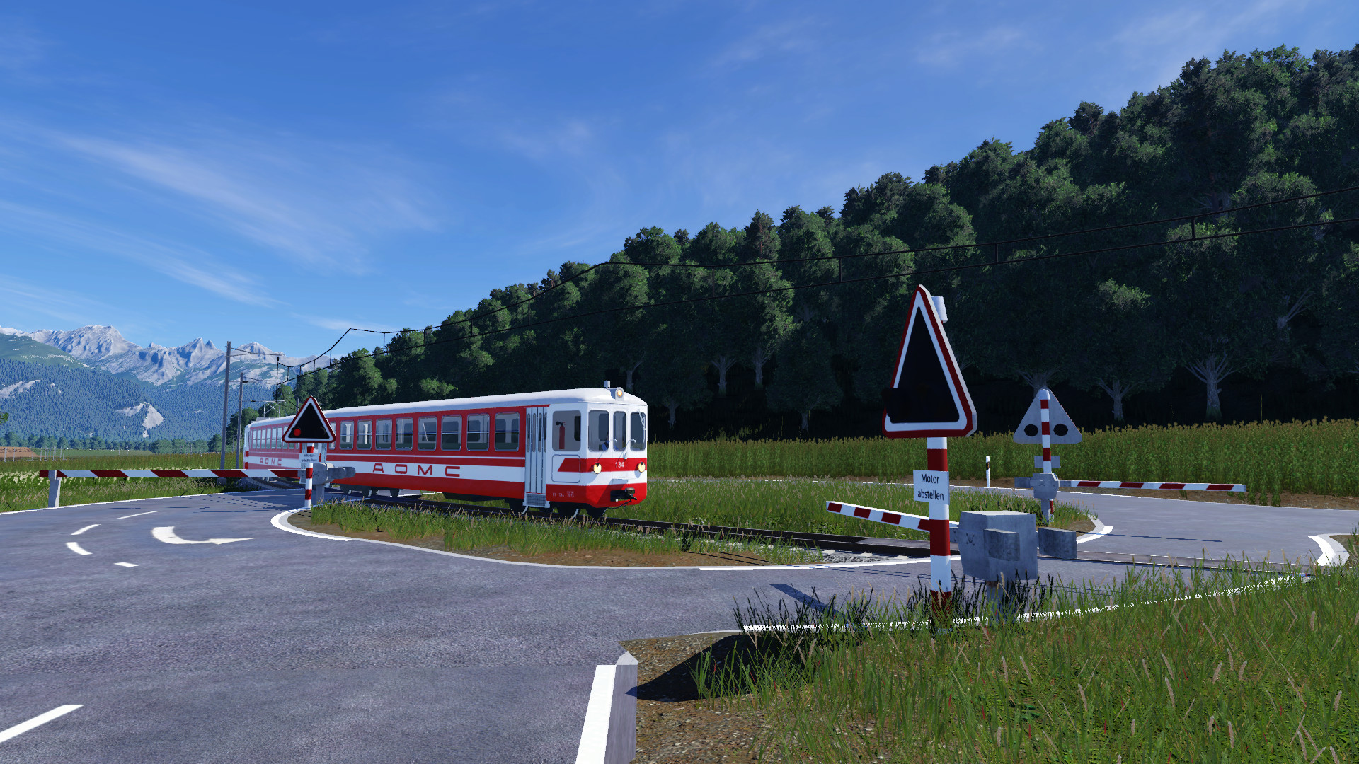 Aomc zwischen Aigle und Ollon im Kreisverkehr